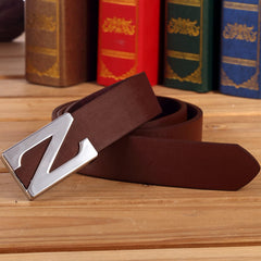 SYGA Men's Leather Belt Stylist Belt Casual Pants Belt Double 7 Number Buckle Belt Men (Black)