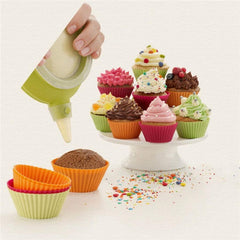 SYGA Set of 12 Round Shape Silicone Muffin Cups Handmade Soap Molds Biscuit Chocolate Ice Mould(Random Color)