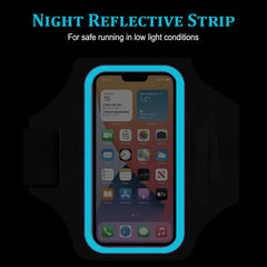MOMISY Armband Arm Band Bag for Mobile for Cycling, Running, Jogging, Gym Exercise, Outdoor Sports Waterproof Compatible with iPhone & Other Phones, Size up to 7.0 inch (Blue)