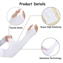 MOMISY 6 Pairs of Fingerless Arm Sleeves Men & Women Sunlight Protection Protection from Dust, Pollution, Sunburn, UV Protection - Suitable for, Sports - Hand Summer Gloves - Combo Pack of 6