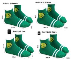 MOMISY 5 Pairs Tube Socks for Kids Toddlers Infant Baby Girl Boys (Smiley, 0 year to 1 year)