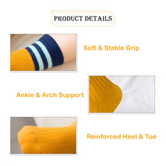 MOMISY 5 Pairs Baby kids Girl Boys Toddlers InfantmCotton Stretch Baby Socks (IN, Age, 3 Years, 5 Years, Multi2Bars)