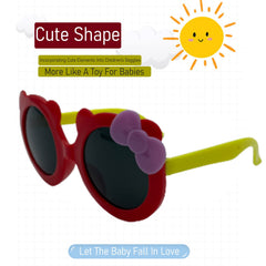 SYGA Children's Goggles Monkey Style Bow Tie Sunglasses Anti-UV Lens Eyewear Kids Sunglasses (Blue Frame Red Legs)