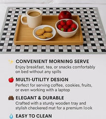 Homerz Premium Bed Server Food Mat Reversible Bed Server, Mattress Protector for Home | Food Mat for Kids, Size 36x36 inch, Double Side use Kitchen, Cupboard, Drawer, Wardrobe (Brown Lotus New)