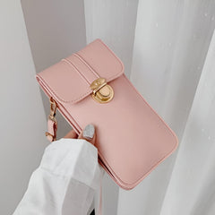 MOMISY Women Cellphone Sling Bag Mobile Card Holder Wallet Purse Clutch Handbag Crossbody Shoulder Bag for Girls (Pink)