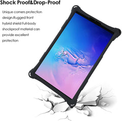 SYGA Case for Lenovo Tab M10 FHD Plus TB-X606F TB-X606X 10.3" Silicone Shockproof Adjustable Stand Cover, Black