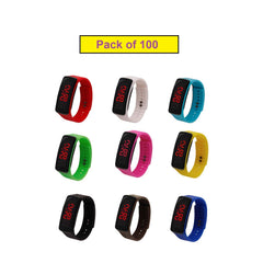 SYGA Pack of 100 LED Sports Digital Wrist Watch for Kids(Color May Vary)