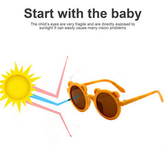SYGA Kids Goggles, UV Protection Eyewears with Round Shape Monkey Style, Suitable for Age 3 to 8 Years - Beige