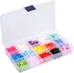 SYGA Plastic Snap Buttons Set-300 pcs T5 Fastener Snap Button with 15 Colors (20 Each) Press Stud for Sewing, Craft, Embroidery, DIY Clothing, No-Sew for Baby Cloth Diapers, Bibs, Different Fabrics-Multicolour