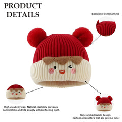 MOMISY Baby Cap Soft Beanie Woolen Hat for Spring Winter Autumn, Newborn Infant Toddler Kids, 1 to 5 Years (Red)