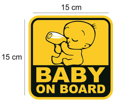SYGA 'Baby On Board' Baby with Milk Bottle Car Stickers