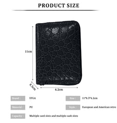 SYGA Women's Fashion Wallet, Double Zipper with Card Slots and Coin Pouch(Black)