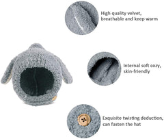 SYGA Wool Unisex-Child Baby Warm Hats Cute Rabbit Ears Style Head Hooded For Winter(1-3 Years, Pink), Free Size