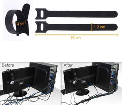 SYGA Red Cable Tie, 10pcs Hook and Loop Straps Fastener, Nylon Reusable Self-adhesive Cable Organiser for PC TV USB Network Cable, Tape for Home and Office-12mm Width and 150mm Length
