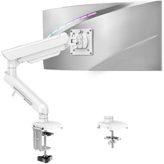 Single Monitor Mount for 13-32 inch Screen, Gas Spring Arm, Gaming & Home Office Use, VESA 75x75mm & 100x100mm, Freelift Pro White