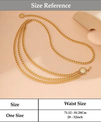 SYGA Women's Metal Waist Chain Dress Decorative Chain Adjustable Waist Thin Belt(Gold)