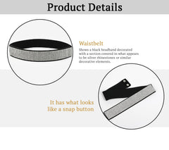 SYGA Women's Rhinestone Elastic belt with diamonds, fashionable and versatile dress, crystal girdle Belt(Black)