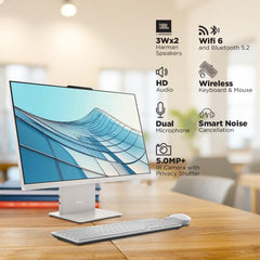 Lenovo IdeaCentre AIO 13th Gen Core i7-13620H 27" QHD IPS (32GB RAM/1TB SSD/Windows11/Office 2021/3Wx2 Harman Speaker/Touchscreen/Wireless EOS Keyboard & Mouse, Grey), F0HM00GQIN All-in-One Desktop
