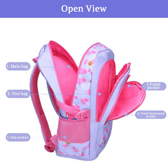 SYGA Girls Schoolbag, Lightweight and Cute Printed Design For Primary School Students (Purple)