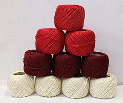 Crochet Cotton Thread Yarn Combo, 10 Rolls for Knitting, Crochet, Embroidery and Craft Making, Soft Decorative Thread for Handmade DIY Projects, Yellow & Green