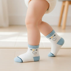 MOMISY Kids Cotton Crew Socks Duck Design Multicolor Baby Socks for 0–2 Years Pack of 5 (Multicolor)