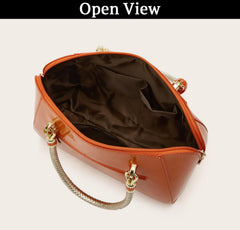 SYGA Gloosy versatile patent leather women's bags, texture and personality, portable Handbag, crossbody bag(ORANGE)
