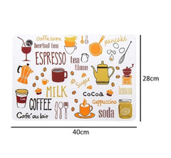 SYGA Set of 4 Coffee Cup Design Washable Table Mats, Place Mat(Green)