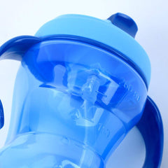 Syga Silicone 260 ml Kids Toddlers Water Bottle Cup, Handle Training Learning Gourd-Shaped Drinking Straw Bottle (Blue)