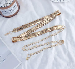 SYGA Waist Chain with Adjustable Metal Hook, Gold Color, Fashion Jewelry Belt for Women