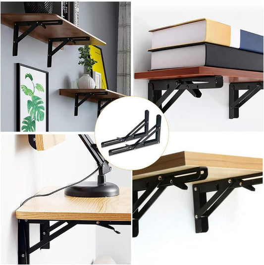 SYGA Thickened Stainless Steel Triangular Folding Triangular Bracket Billy Bracket Shelf Bracket Storage