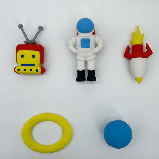 SYGA 9 Pcs Cartoon Shaped DIY Creative Aerospace Military Girl Rubber Erasers for Child Student Gift (Aerospace)
