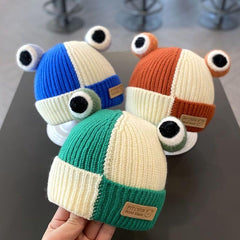 MOMISY Baby Beanie Hat, Chess Warm Toddlers Winter Hat, Double Pom Pom Beanies for Boys & Girls Woolen Knitted Cap (6 Months - 2 Years) (Green)