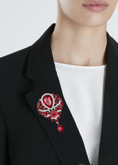SYGA Brooch Pin Fashion Crystal Rhinestone Jewellery Pin Vintage Clothing Accessories Decoration Glass Pendant Red Brooches For Women- S248
