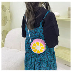 SYGA Children Fruit Vegetable & Hello Word Sling Mini Messenger Bag Backpack PU Leather Handbag for Toddlers Kids (Kiwi Green)