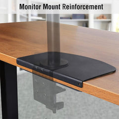 Nilapro- Steel Monitor Mount Reinforcement Plate for Thin, Glass and Other Fragile Tabletop, Steel Bracket Plate Fits Most Monitor Stand C Clamp Installation