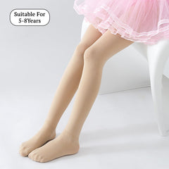 SYGA Girls Velvet Anti-Pilling Small Feet Non-Slip Pantyhose Dance Stockings Size XL 8-10 Years(Black)