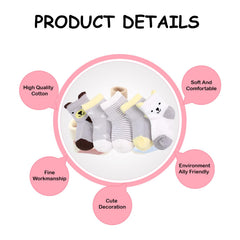 MOMISY 5 Pairs Baby Girl Boys Tube Socks Toddlers Infant Solid Color Boat Spring and Autumn Socks Stretch Baby Sock - Multicolor (IN, Age, 1 Year, 3 Years, Grey Bear)