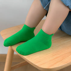 MOMISY kids Girl Boys children Non Slip Cotton Stretch Anti skid Socks-6 Pairs (AntiSkid-Dark, 3 to 5 years)