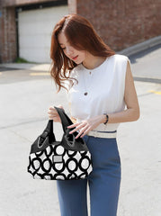 SYGA Women's Printed PU Leather Hobo Bag, Multiple Colors and Patterns, Crossbody Shoulder(CIRCLE PATTERN)