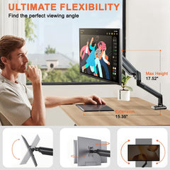 ZORBES® Desk Monitor Riser Monitor Arm for 17-23'' Monitor, Aluminum Alloy Desk Adjustable Monitor Arm Mount, 10kg Loading Capacity, Flexible Tilting & Height Adjustment