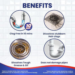 Kiwi Dranex Drain Cleaner Powder | Pack of 6 | Unclogs Drains in 10 Min