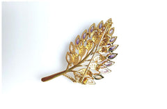 SYGA Brooch Pin Fashion Crystal Rhinestone Jewellery Pin Vintage Clothing Accessories Decoration Creative Leaf Corsage Brooches - S224