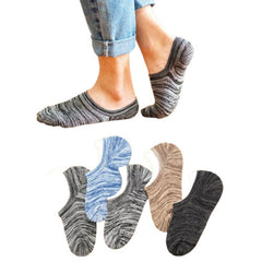 MOMISY Unisex Cotton Invisible No show Cotton Loafer Adult Socks for men & Women (Multi-colour Pack of 5)-Free Size (Wave)