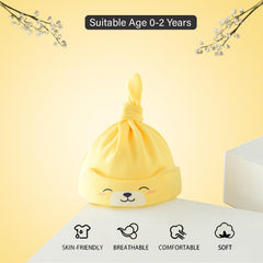 SYGA Baby Cap Cotton Small Cute Puppy Long Tailed Design Strechy Comfortable for Baby Sleep Cap 0-2 Years Black