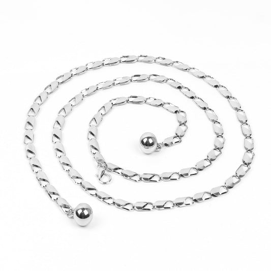 SYGA Metal Hook Adjustable Waist Chain Women's Fashion Versatile Decorative Dress Personalized Chain Waist Slim Belt(Silver)