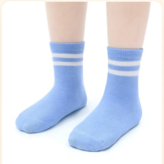 MOMISY Baby Girl Boys children Non Slip Socks Toddlers Infant Warm Cotton Stretch Anti skid Socks-6 Pairs (IN, Age, 12 Months, 3 Years, AS-2Stripe-Boys)