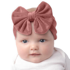 SYGA Baby Headband Velvet Bow Shape Stretchable Hairband Suitable for Newborn Infant Toddler Kids 0-3 Year (Black)