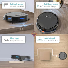 UMAVANSHI Robot Vacuum and Mop Combo, WiFi/App/Alexa, Robotic Vacuum Cleaner with Schedule, 3 in 1 Mopping Robot Vacuum with Watertank and Dustbin, Self-Charging, Slim, Ideal for Hard (Multicolour)