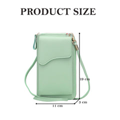 MOMISY Women Cellphone Sling Bag Card Holder Wallet Handbag Crossbody multi-function Shoulder Bag for Girls (Light Green)