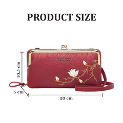 MOMISY Multi-Function Crossbody Bags for Women Mobile Purse Cell Phone Pouch with Adjustable Wide Strap Holder Pocket Small Purse Wallets Sling Bag Mini Shoulder Bags for Ladies Girls (Maroon)